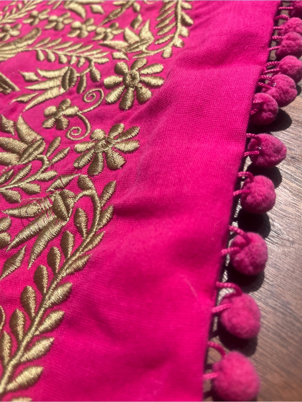 Made in Mexico - Otomi pillowcase - pink and gold - Picture 2 of 9